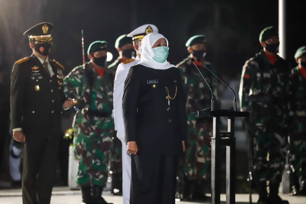 Hari Pahlawan, Khofifah: Jangan Egois, Terapkan Protokol Kesehatan, Selamatkan Orang Banyak