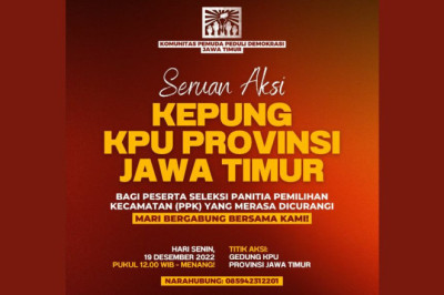 Terindikasi Kecurangan Pelolosan PPK, Massa Aksi Akan Kepung KPU Jatim